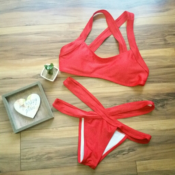 Other - Unbranded Red 2 Piece Bikini Sz M